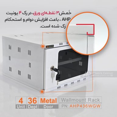 رک 4 یونیت عمق 36 | سفید درب شیشه‌ای AHP