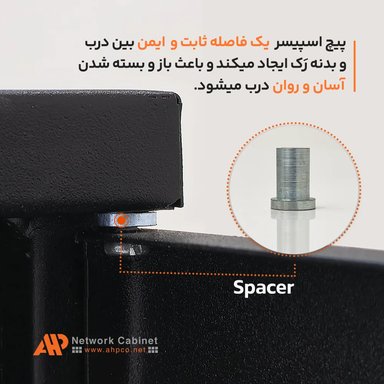 رک 4 یونیت عمق 36 | مشکی درب شیشه‌ای AHP